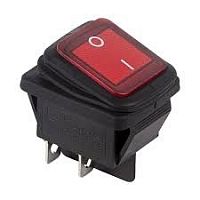 Выключатель клавишный Rexant 250V 15А (4с) ON-OFF красный с подсветкой ВЛАГОЗАЩИТА картинка